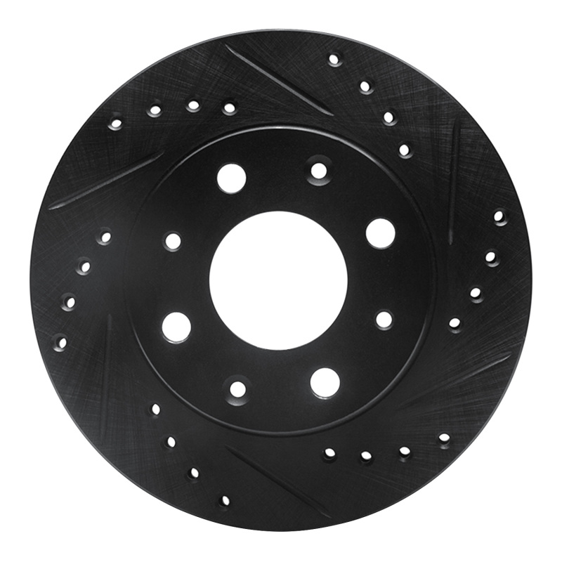 Honda CRX Brake Rotor (1) - Front Right - R1 Concepts - Drilled & Slotted - Black - `84-`06 Honda CRX Brake Rotor (1) - Front Right - R1 Concepts - Drilled & Slotted - Black - `84-`06